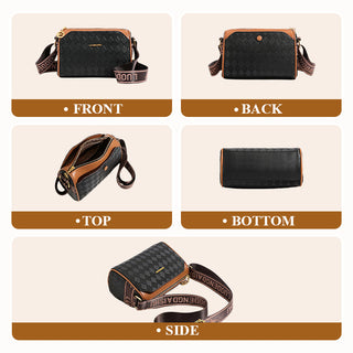 LuxeWeave – Fashion Diamond Pattern 3-Layer Crossbody Bag