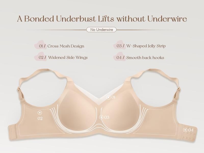 SkinMuse V - Wire-Free Deep V Bra for Flattering Silhouette