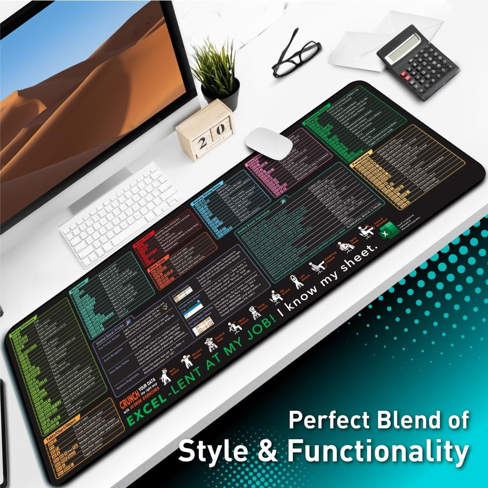 GridGuide - Excel Cheat Sheet Desk Mat