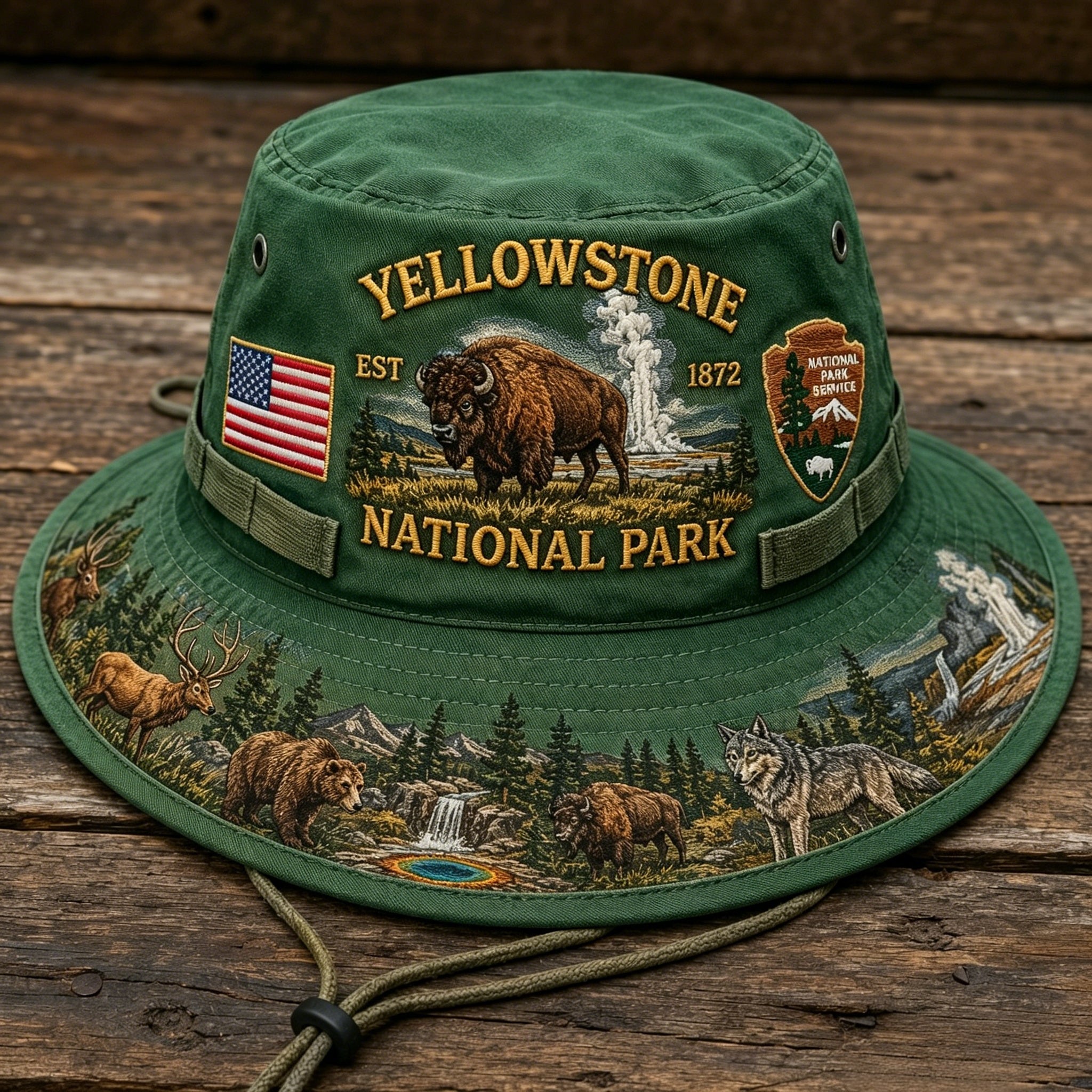🇺🇸 Last Day Promo: 49% OFF 🦬 - Yellowstone National Park Adventure Boonie Hat