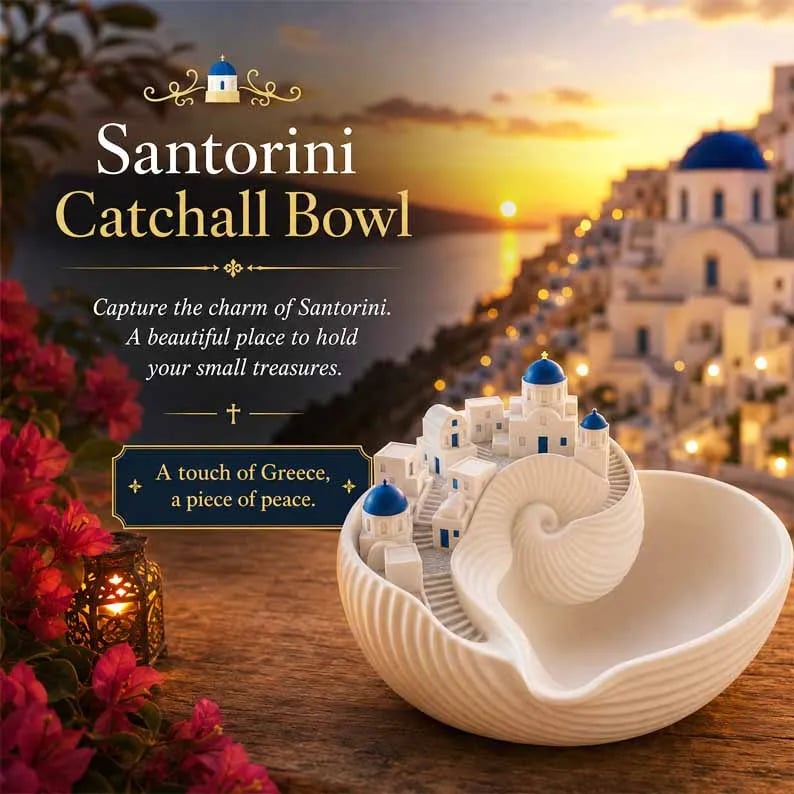 OceanVista – Santorini Decor Bowl