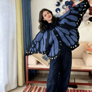 FlutterNest – Artistic Butterfly Comfort Cardigan