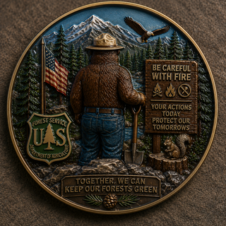 🏆Last Day Promo: 49% OFF! 🐻USFS Only You Can Prevent Wildfires Challenge Coin