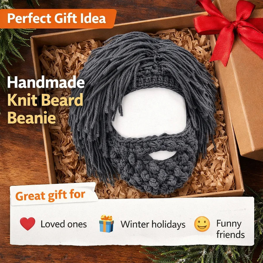 BeardBoss – Knitted Beard Beanie with Hair Wig