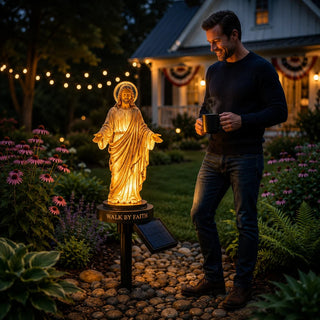 FaithGlow – Solar Jesus Garden Light