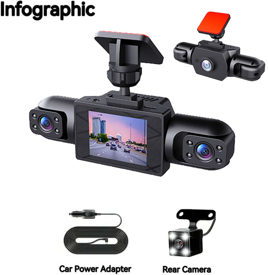 RoadShield - Pro Fleet 1080P Dash Cam – Front, Rear & Side Coverage