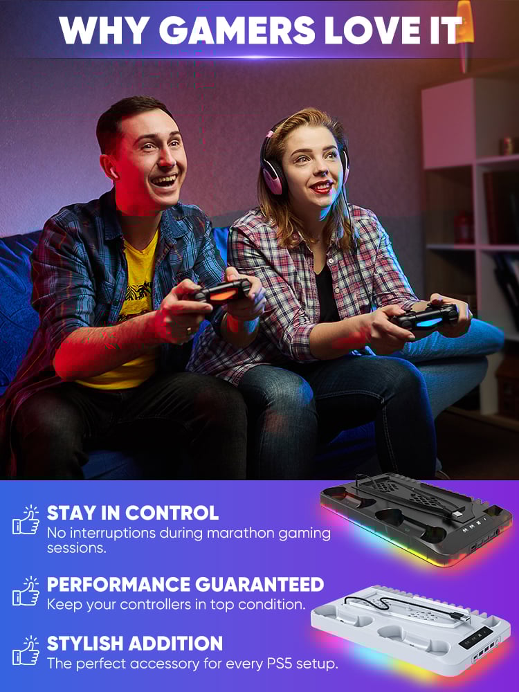 FrostDock – Dual PS5 Controller Charging Stand