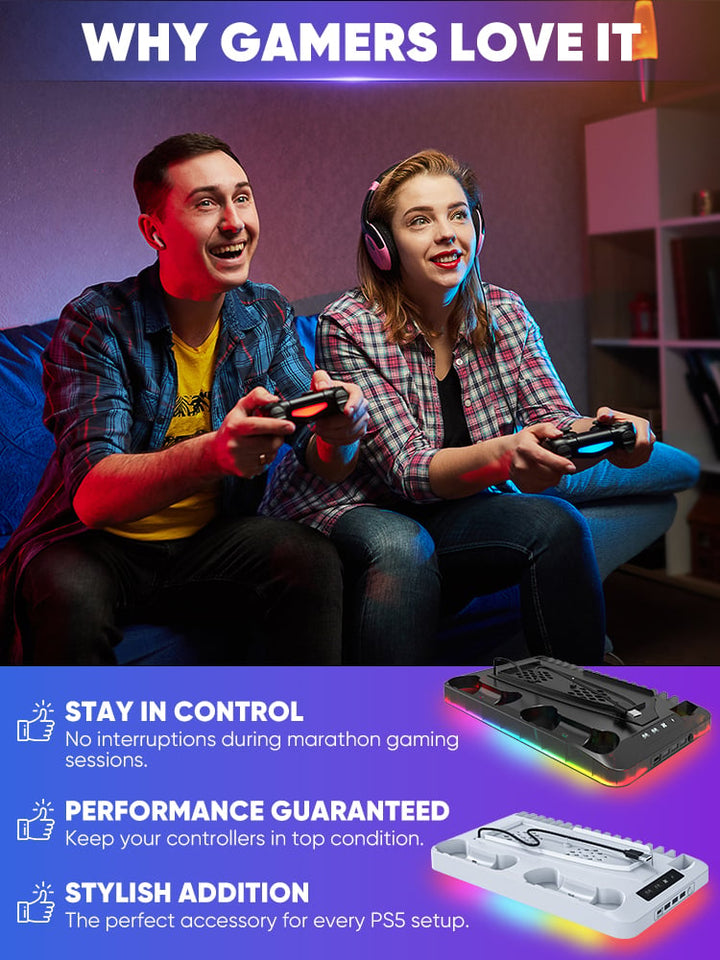 FrostDock – Dual PS5 Controller Charging Stand