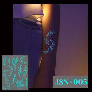 🔥Waterproof Blue Luminous Butterfly Tattoo Stickers - Temporary Body Art for Music Festivals & Parties