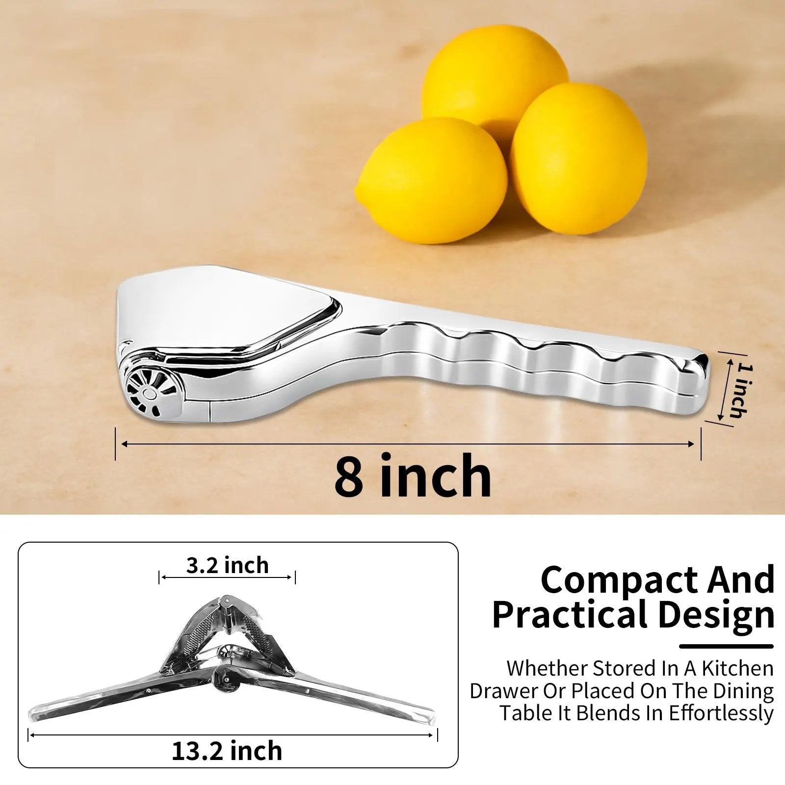 🍋Zinc alloy Stainless Steel Citrus Squeezer