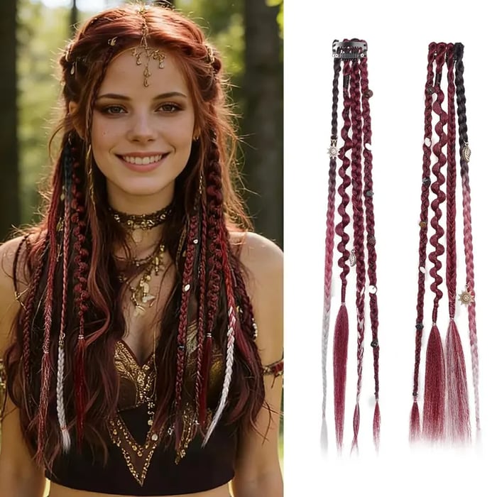 BohoGlow – Beaded Clip-In Braids