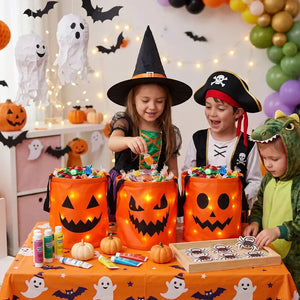 GlowTreat – LED Halloween Candy Bucket Set