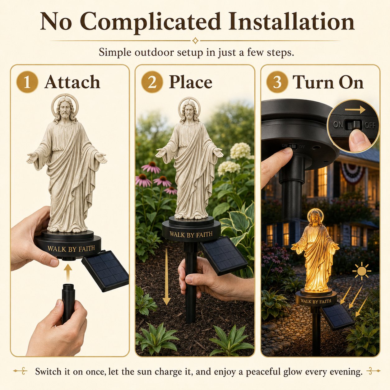 FaithGlow – Solar Jesus Garden Light