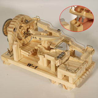 DIY Mortise and Tenon Wooden Marble Run Building Block Toy, Mechanical Model, Educational and Creative Assembly, Handmade Wooden Craft, Home Decoration, and Educational Gift