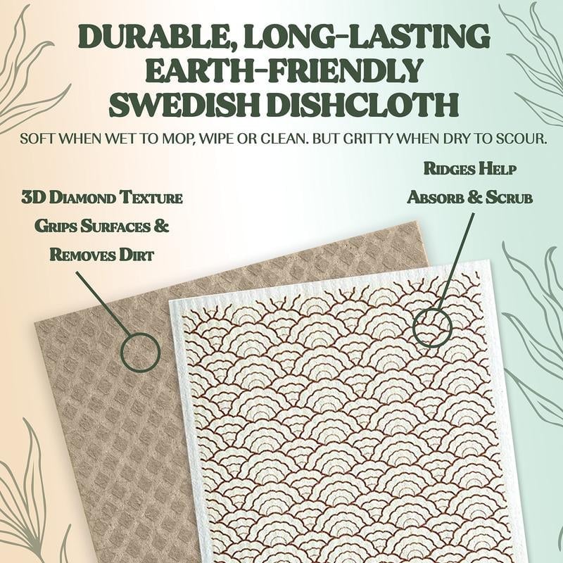 FreshFiber - Ultra-Absorbent Swedish Dishcloth Set