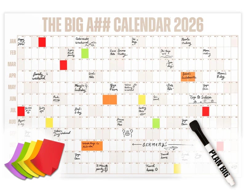 📅The Big A## Calendar 2026 - Flexible Dry-Erase Material