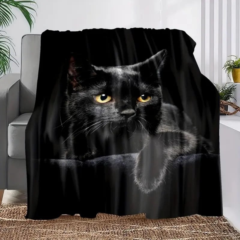 CreepyCuddles - Gothic Black Cat Blanket