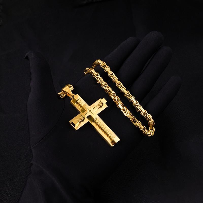 Blackstone Cross - Masculine Faith Necklace