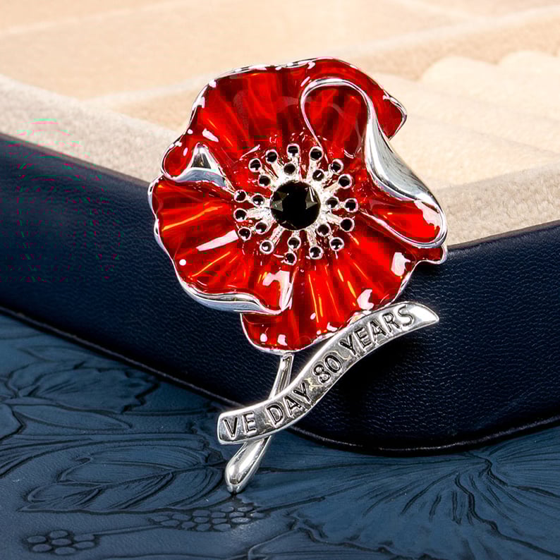 VictoryBloom – VE Day 80th Anniversary Poppy Brooch