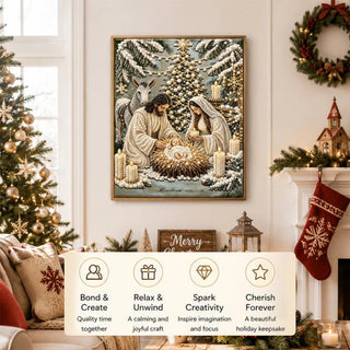 FaithGlow – Nativity Scene Diamond Painting Kit