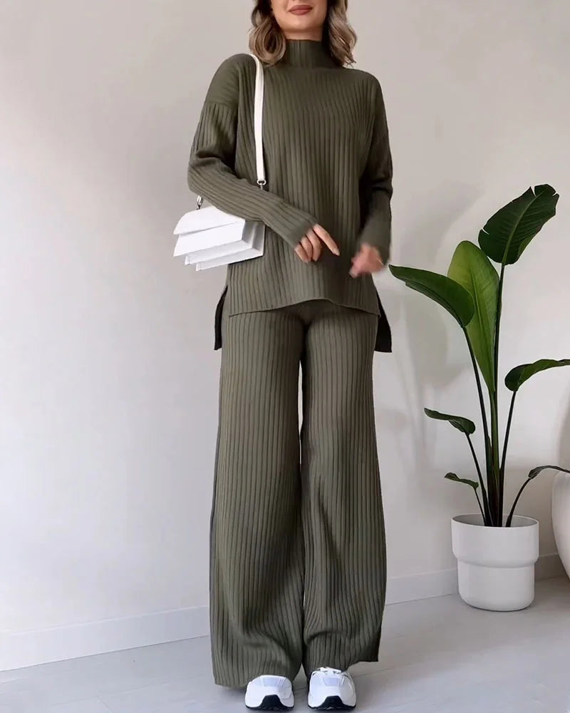 EffortlessChic – Slit Casual Two-Piece Set