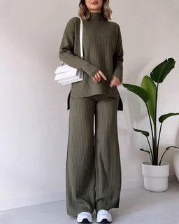 EffortlessChic – Slit Casual Two-Piece Set