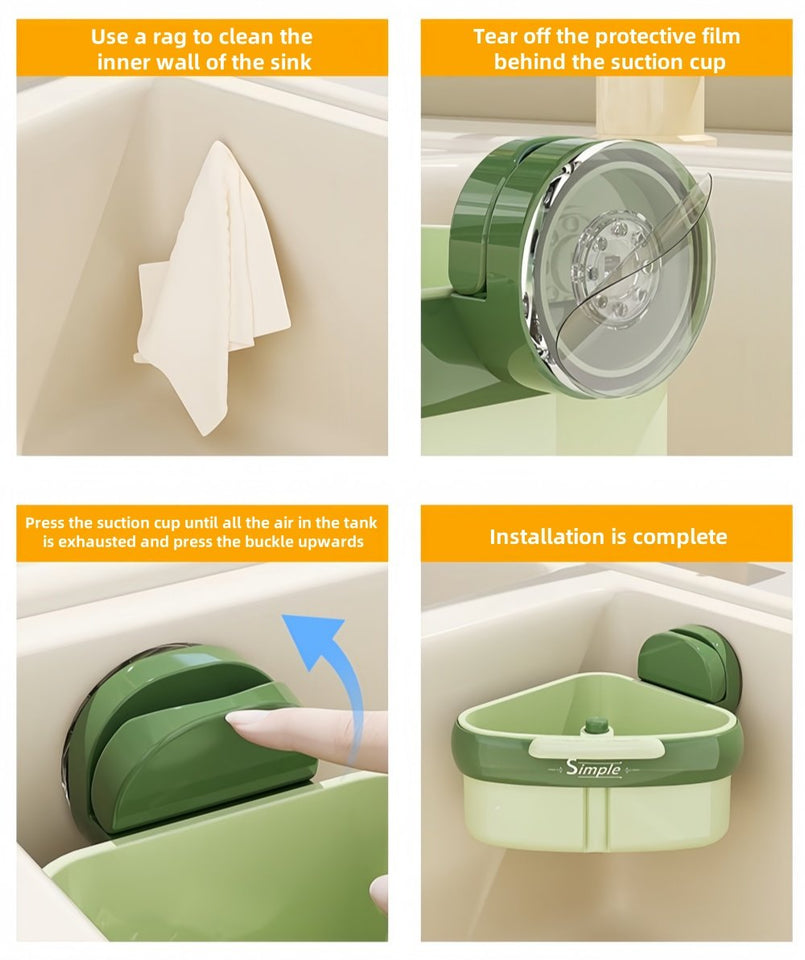 CornerEase – Suction Cup Sink Rack