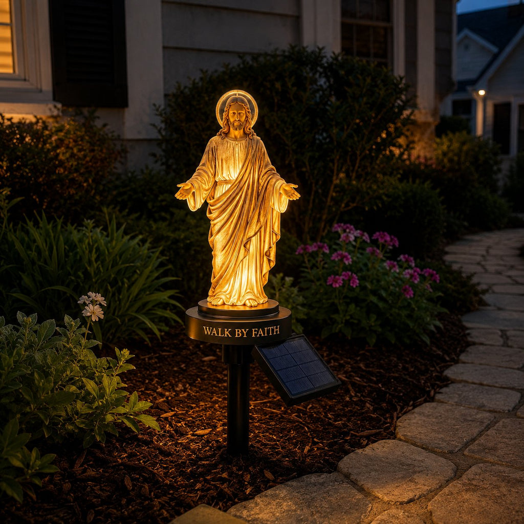 FaithGlow – Solar Jesus Garden Light