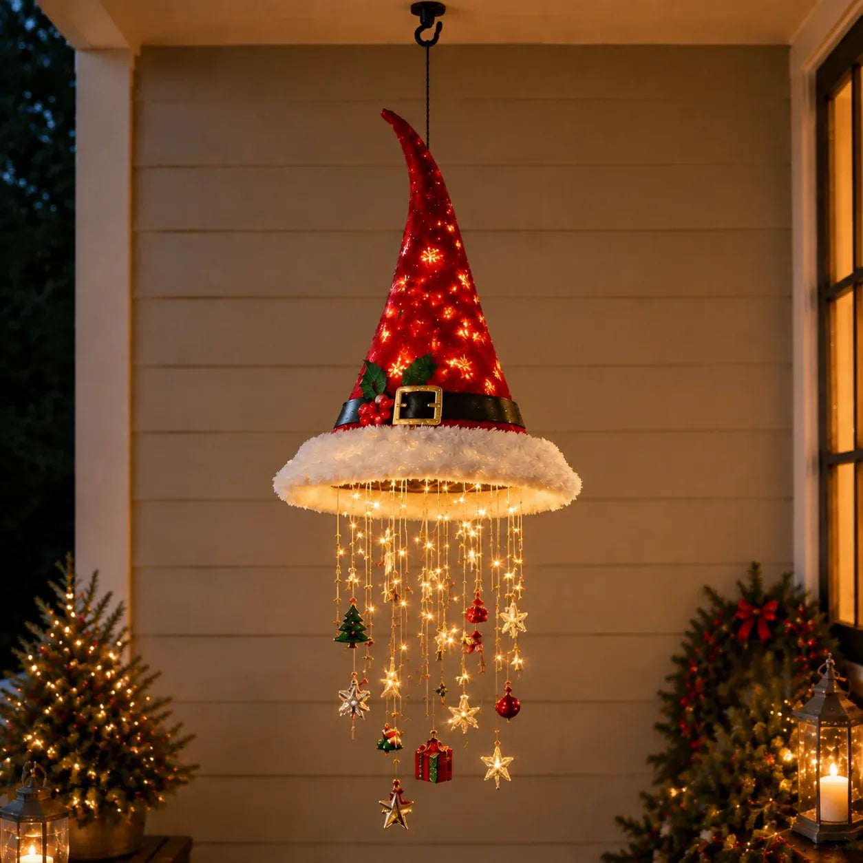 SantaGlow – Warm Light Christmas Hat Chandelier