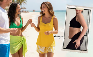 Two-Piece Body-Covering Printed Boxer Swimsuit