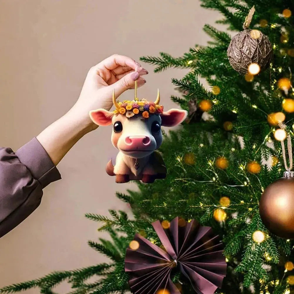 Moo-tiful Cartoon Cow Ornament marnetic