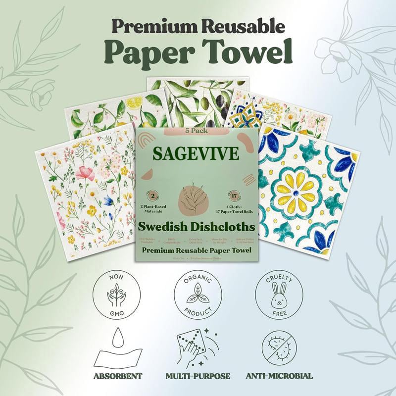 FreshFiber - Ultra-Absorbent Swedish Dishcloth Set