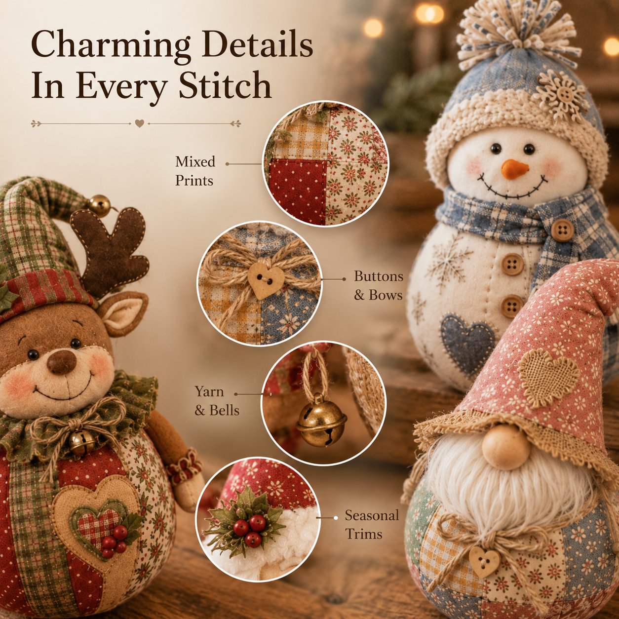 StitchBloom – Patchwork Fabric Doll DIY Craft Kit