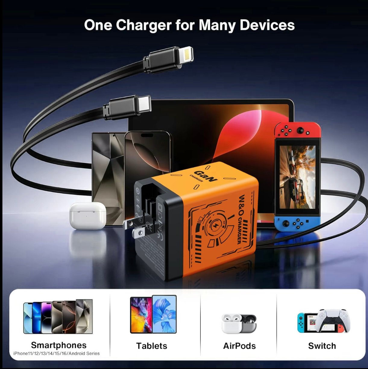 VoltMate 35W - Dual Retractable GaN Charger