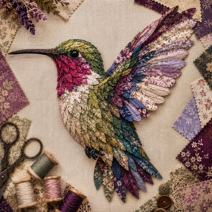 CraftNest – Handmade Patchwork Bird Hanging Kit
