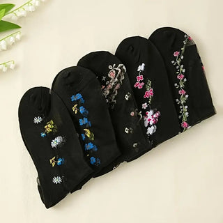 PetalSoft – Women’s Floral Pattern Comfort Glass Socks