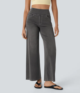 AuraStretch – Super Stretch High-Waisted Wide Leg Jeans