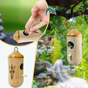 HummiNest – Wooden Hanging Hummingbird Feeder