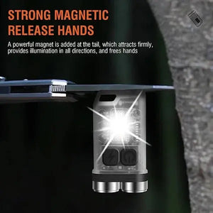 EDC Flashlight with Red UV Blue Light -Super Bright 1000LM marnetic