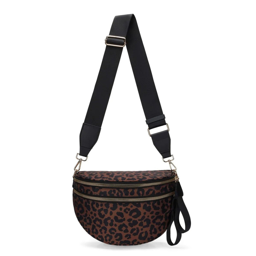 Everyday Crossbody Bag, Black Brown Leopard - SNO