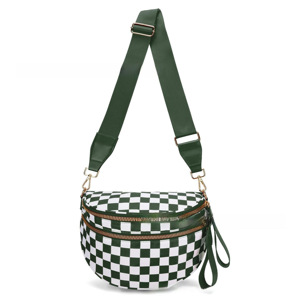 Everyday Crossbody Bag, Lima Green Checkered - SNO
