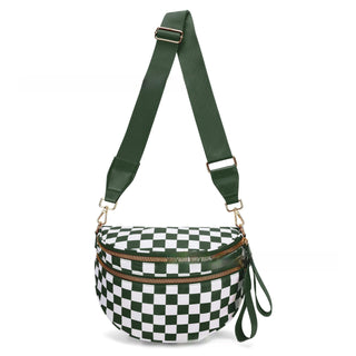 Everyday Crossbody Bag, Lima Green Checkered - SNO