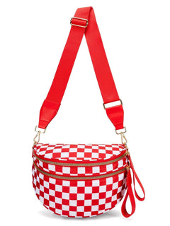 Everyday Crossbody Bag, Red White Checkered - SNO