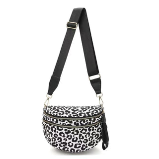 Everyday Crossbody Bag, Black White Leopard - SNO