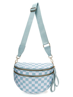 Everyday Crossbody Bag, Ice Blue Checkered - SNO