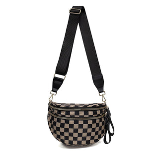 Everyday Crossbody Bag, Black Brown Checkered - SNO