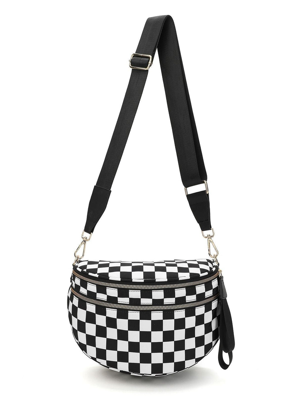 Everyday Crossbody Bag, Black White Checkered - SNO
