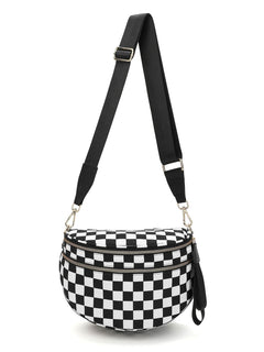 Everyday Crossbody Bag, Black White Checkered - SNO