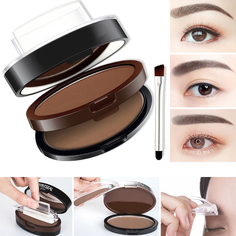 BrowPress – Instant Adjustable Eyebrow Stamp with Two-Color Brow Powder, Waterproof & Smudge-Proof