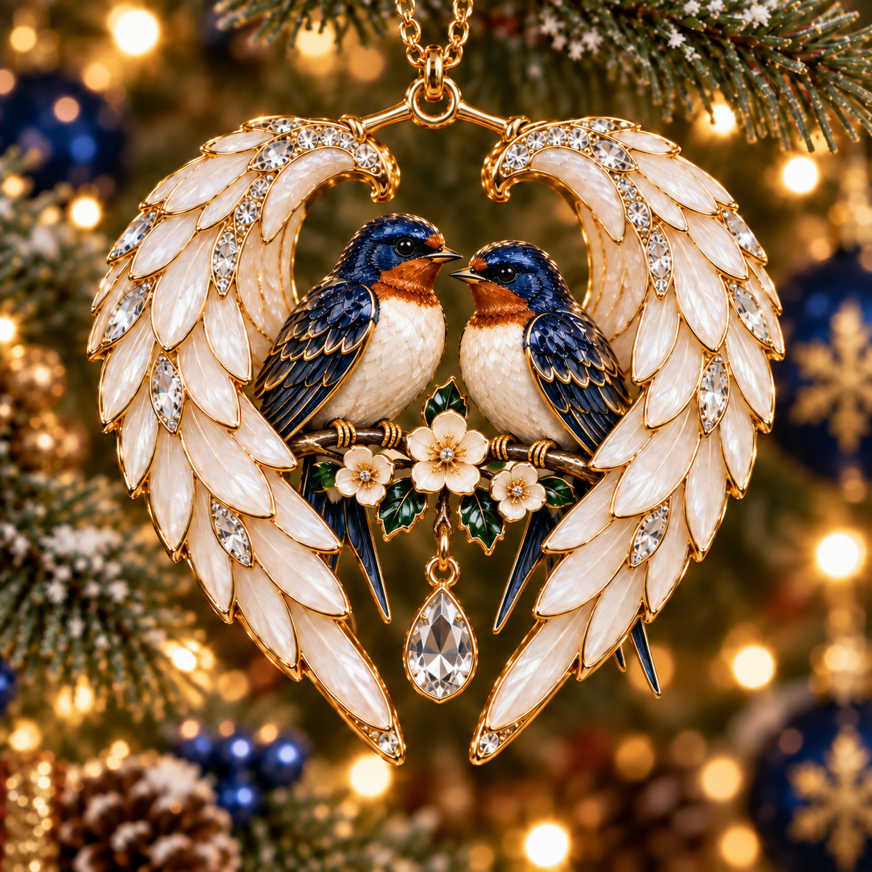 ❤️WingMemory – 2026 Angel Wing Heart Christmas Ornaments